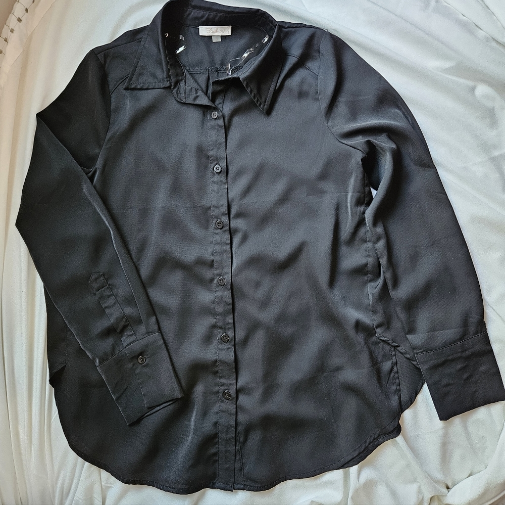 Blush BJ Black Long Blouse Size S